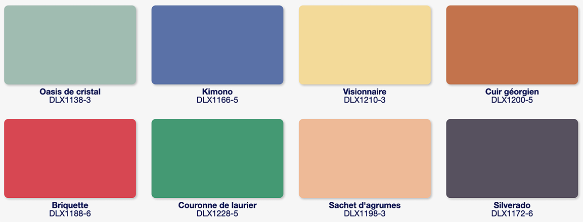 Échantillons de couleurs de peinture Dualité Dulux pour 2023
